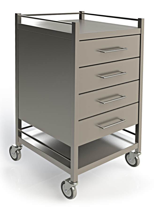 4H102D4 Dressing Trolley, 4 Drawer