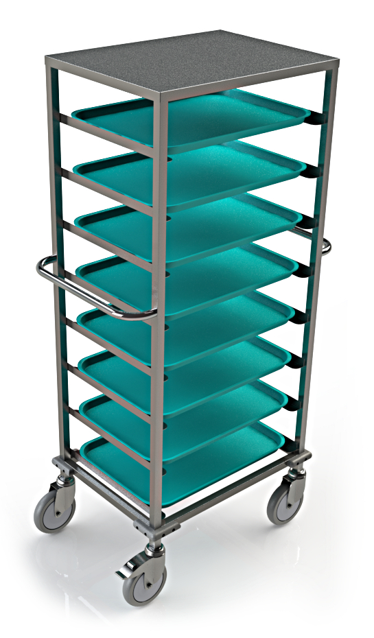 4H120 Food Tray Dispensing Trolley, 8 Tray