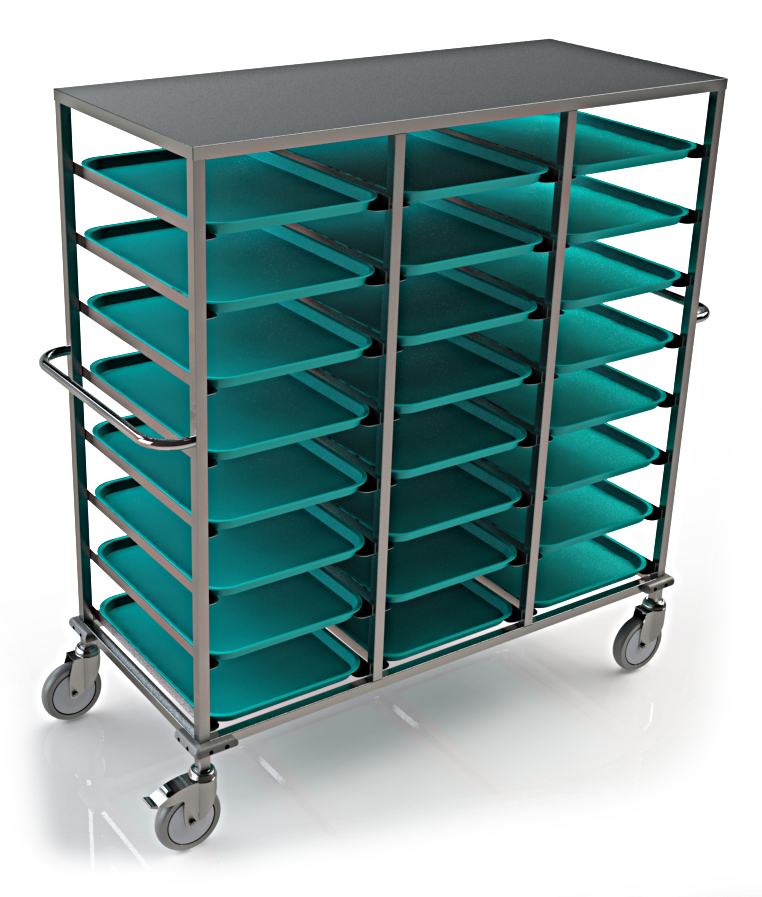 4H122 Food Tray Dispensing Trolley, 24 Tray