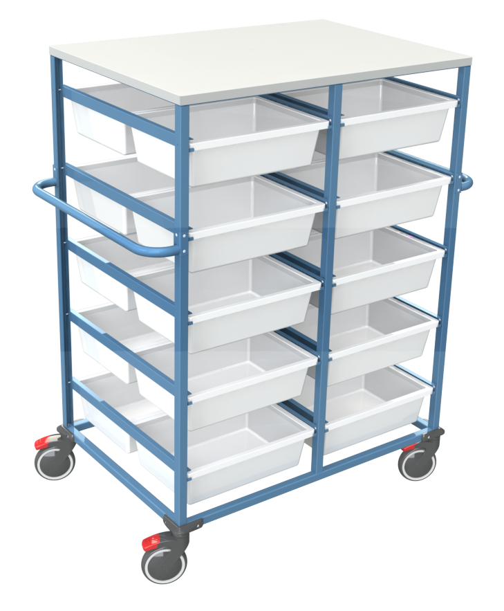 4H251 Garment Dispensing, Storage Basket Trolley, 20 Basket