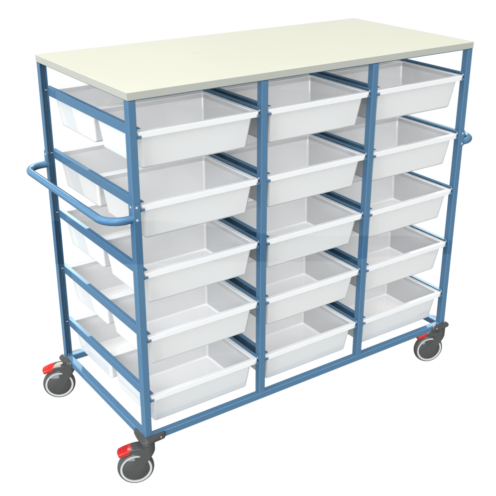 4H252 Garment Dispensing, Storage Basket Trolley, 30 Basket