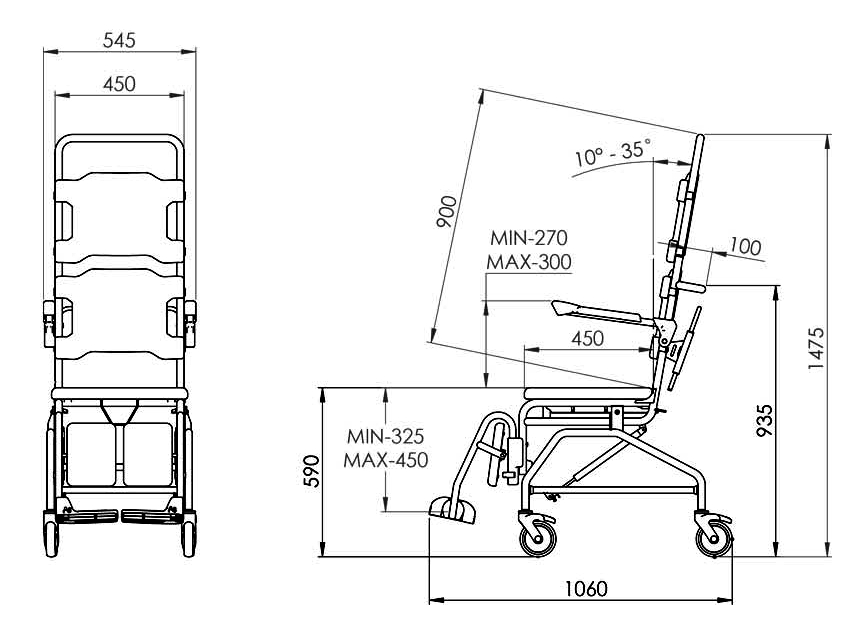 4H415GEH Tilting Mobile Shower Commode