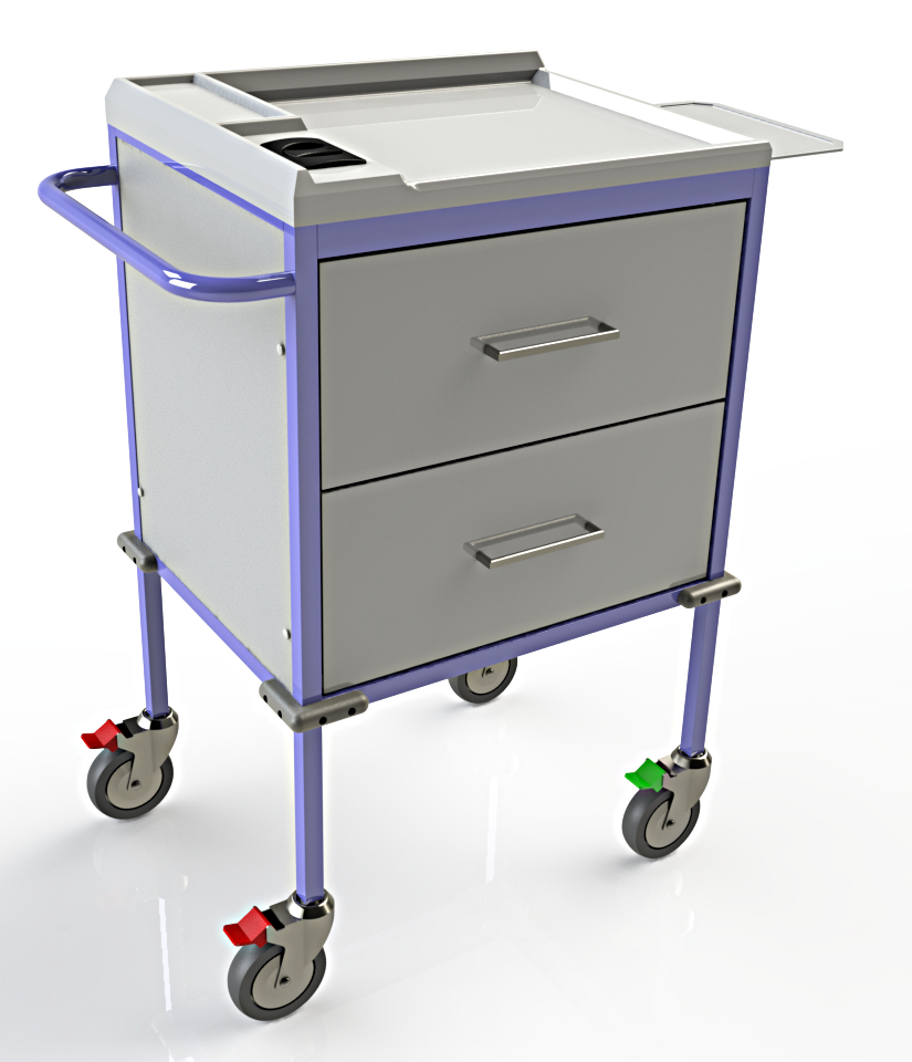 Medication Cart 4H502WE – 2 Drawer