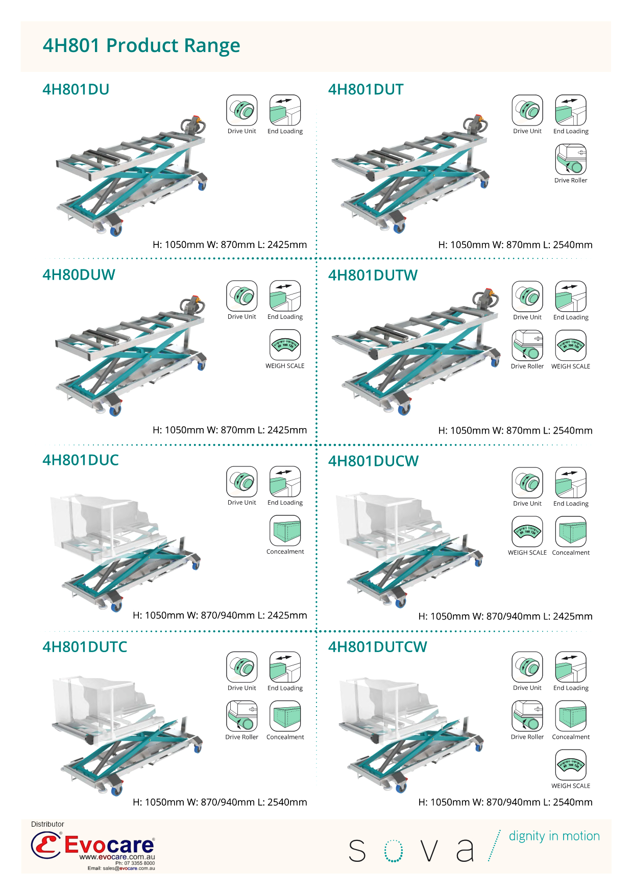 4H801DU Mortuary Trolley