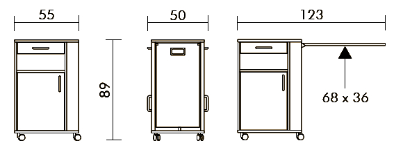 Cosano Bedside Cabinet dimensions