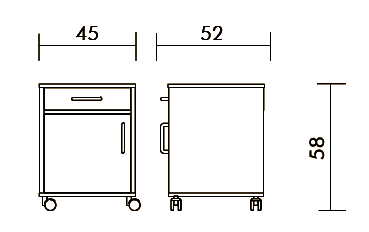 Cosano Brevo Bedside Cabinet dimensions