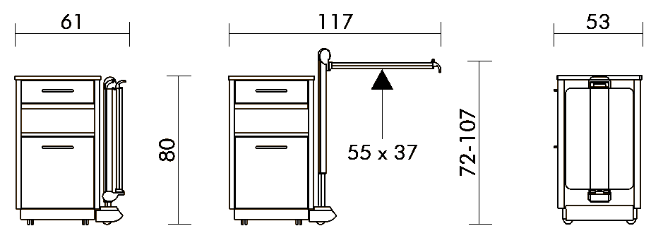 Cosimo Bedside Cabinet dimensions
