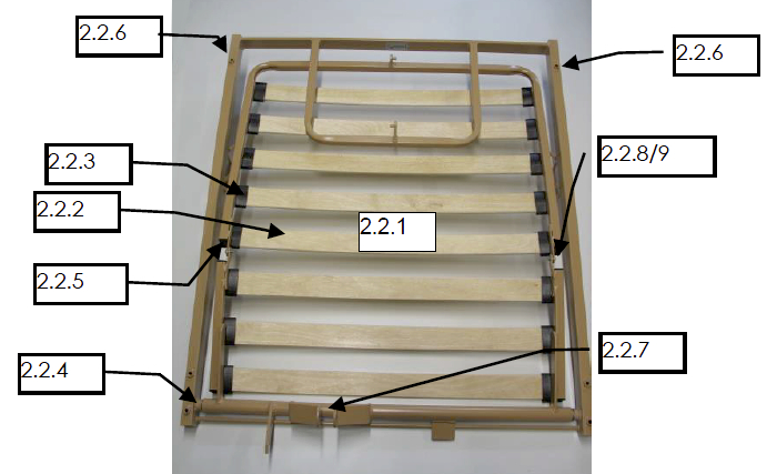 Economic II Foot half Mattress Base, wooden slats