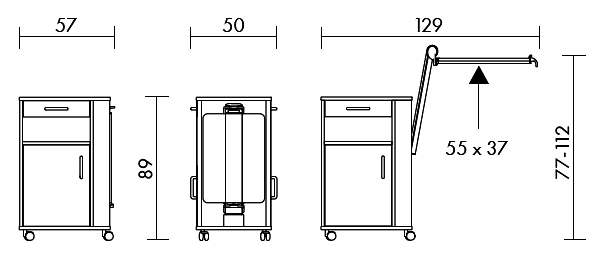Estrado Bedside Cabinet dimensions