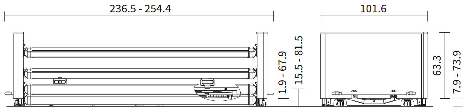 Basano floorline bed dimensions