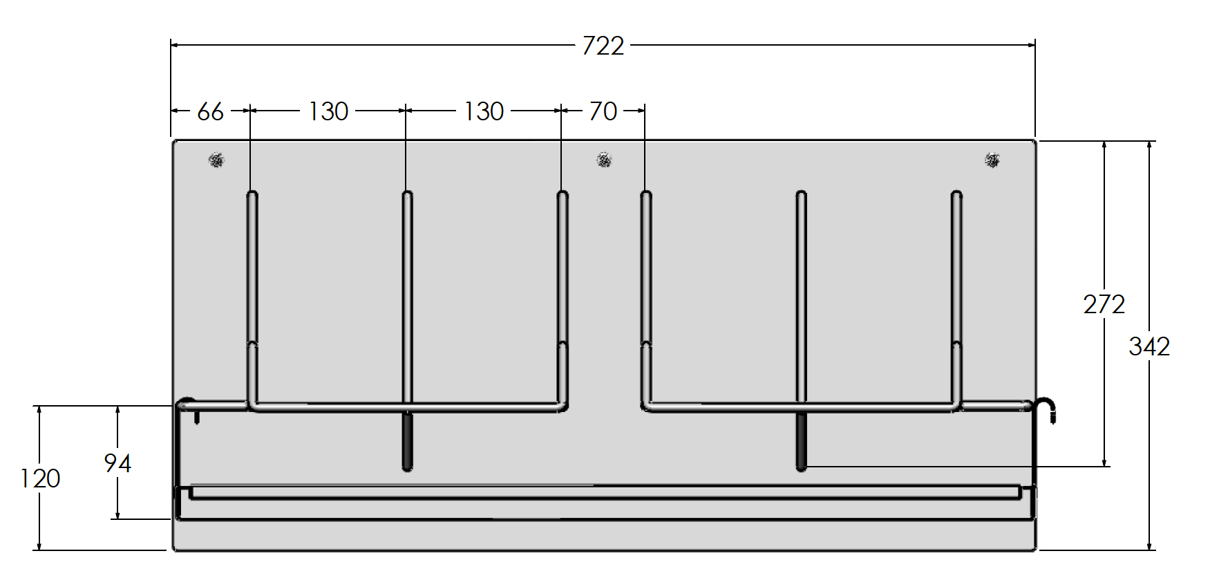 2 Tier Wash Bowl Rack dimensions