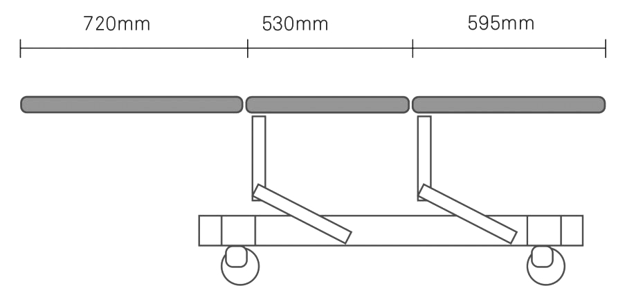Acero 3-Section Examination Couch dimensions