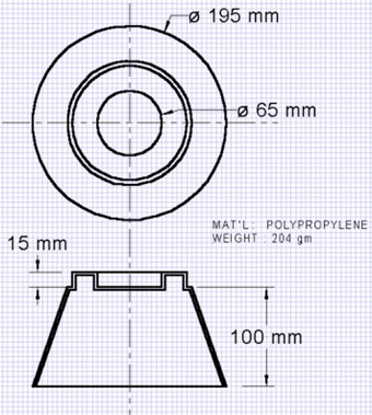 100mm Bed Raiser Diagram