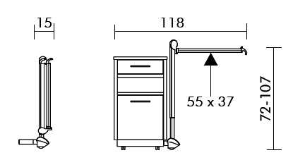 Combino Bedside Cabinet dimensions