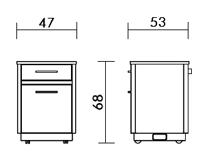 Combino Brevo Bedside Cabinet dimensions