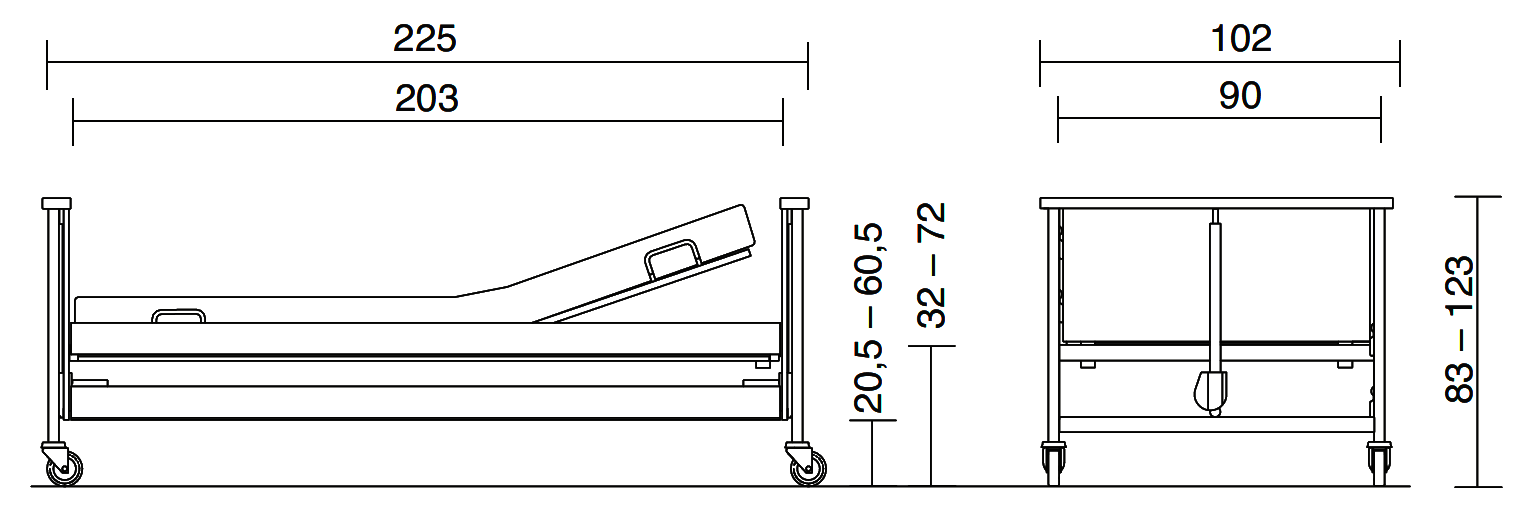 Dali low-econ care bed dimensions