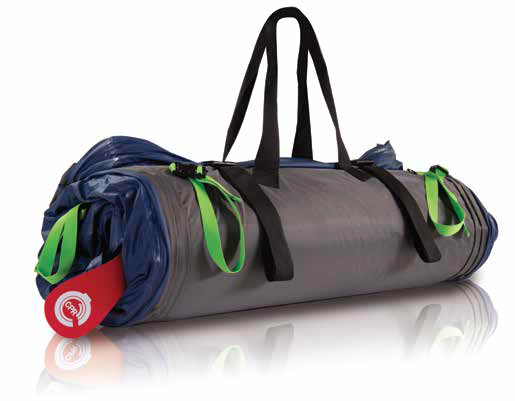Mattress rolls into its own carry bag