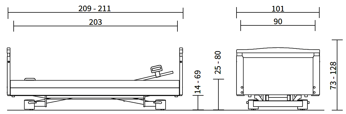 Stiegelmeyer Elvido Bed dimensions