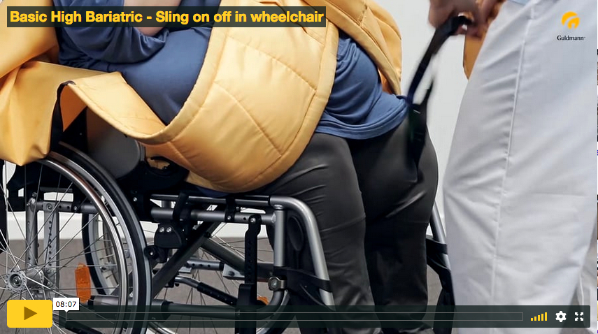 Sling on off in wheelchair