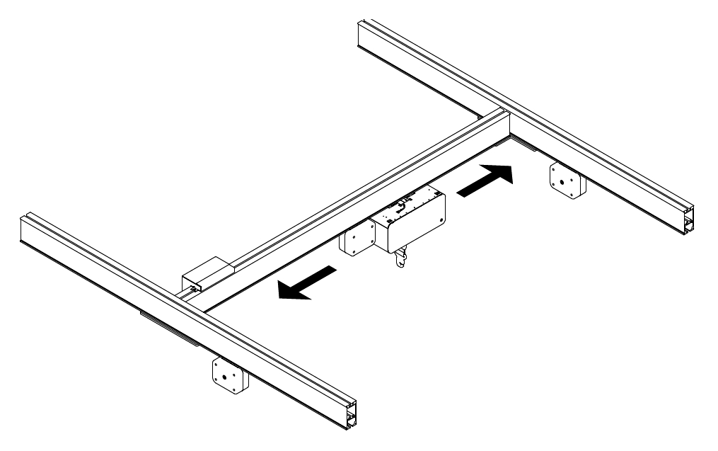 Guldmann Rail System GH Positioning Lock, hoist moves