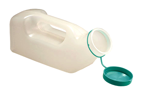 Male urine bottle with lid