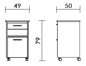 Lumano Bedside Cabinet dimensions