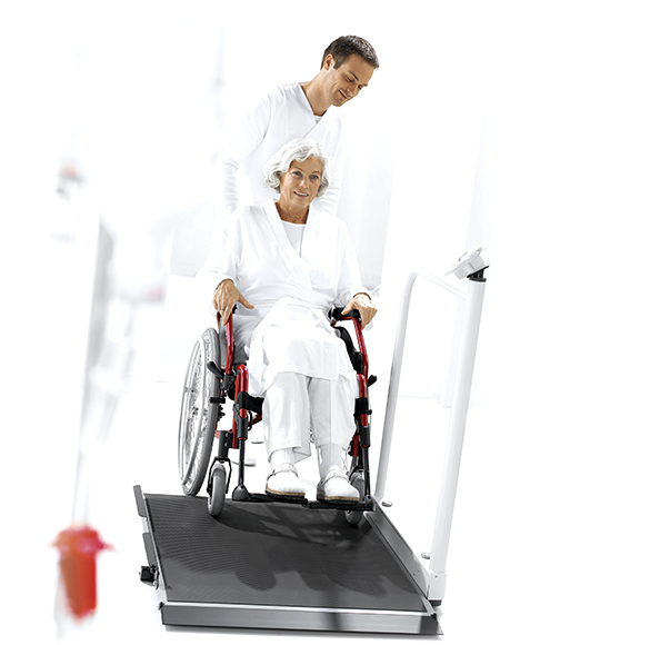 Seca 676 Digital Wheelchair Scale in use