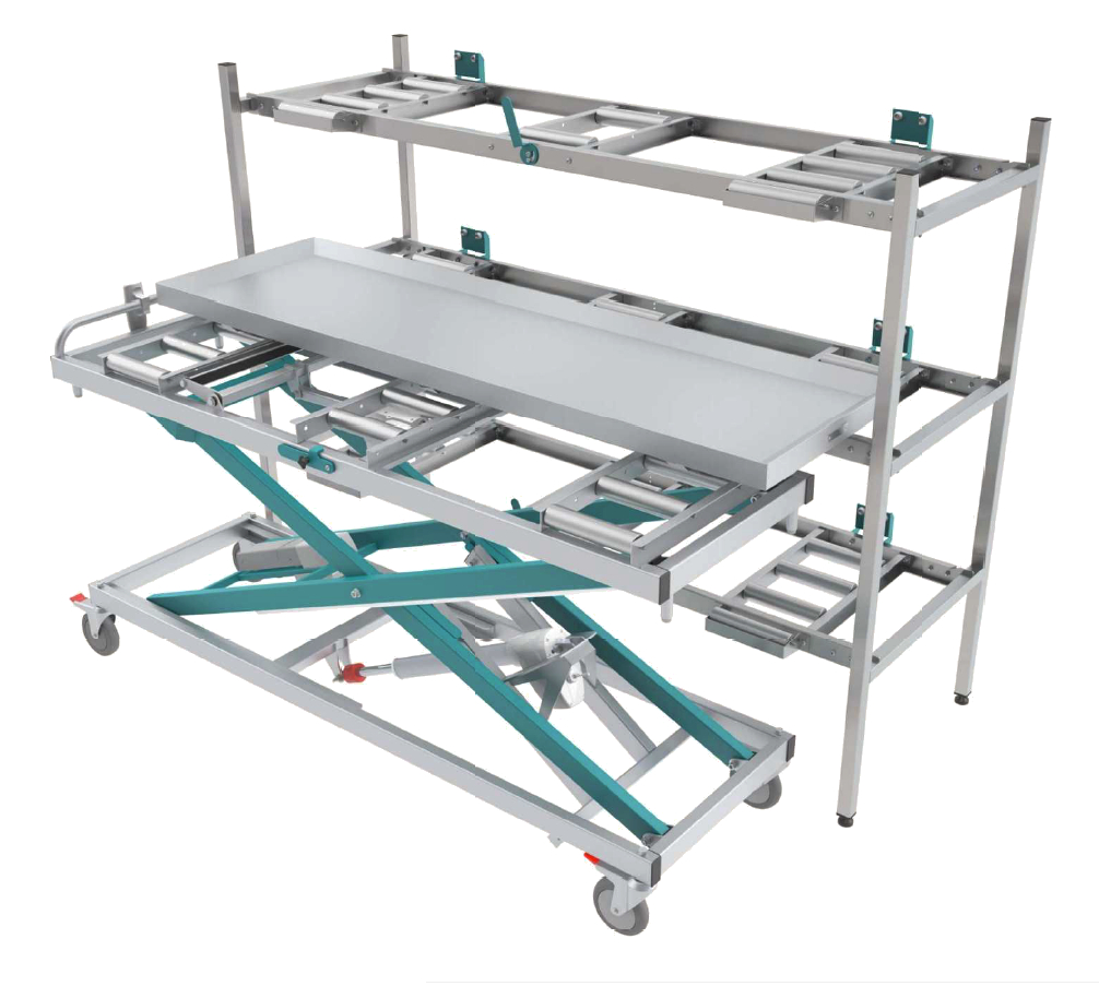 Mortuary Lifting Trolley and Racking