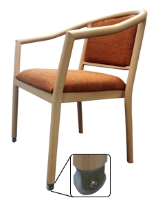 Stella Dining Chair with front wheels